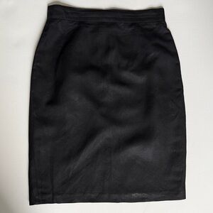 Benetton Classic Black Linen Pencil Skirt US4 made in Italy